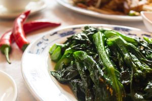 Stir fried Chinese kai laan vegetables at Full Moon City in The Hague