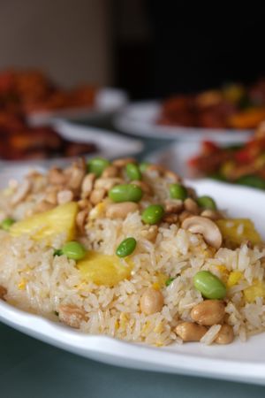 Vegetarian pineapple fried rice with cashew nuts at Full Moon City in The Hague