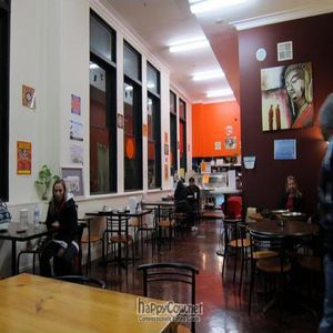 Inside restaurant at OM Vegetarian - RGIT Building in Melbourne
