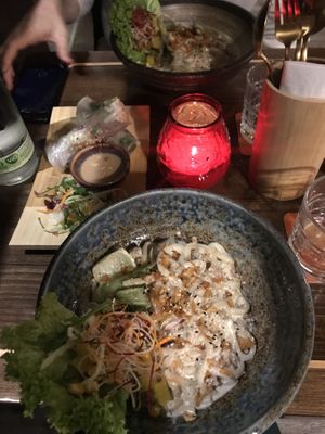 Sommer Rolls and Madame B. Udon noodles  at Ban Vegan in Berlin