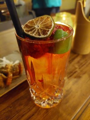 'Very Berry' with raspberry, lemongrass, elderflower, lime, chia seeds (5.10) at Ban Vegan in Berlin