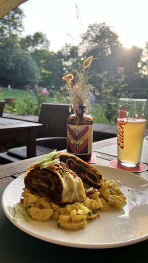 Vegane maultaschen im Wirtshaus   at Eulchen Brauereiausschank in Mainz