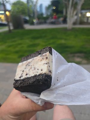 Cookies & cream sandwich at Moo Shu Ice Cream in Ottawa