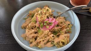 Vegan Breakfast rice dish  at Session in Virginia Beach