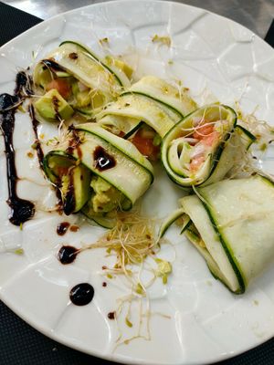 Zucchini cannelloni with avocado at Bar Mut in Figueres