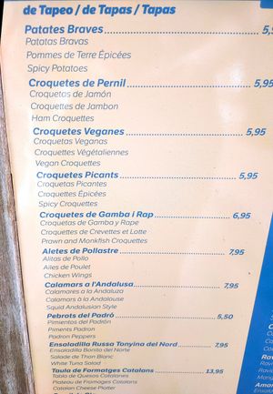 Starter menù at Bar Mut in Figueres