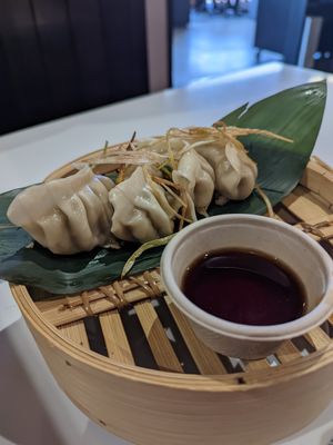Gyozas de verduras con salsa de soja. at UDON in Sevilla