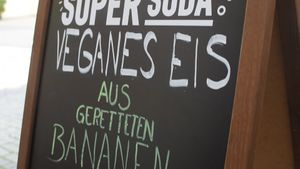 vegan icecream from rescued bananas   at Keep Bañana in Munich