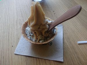 Small portion banana ice cream at Keep Bañana in Munich