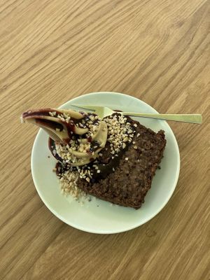 Banana bread with mango ice cream  at Keep Bañana in Munich