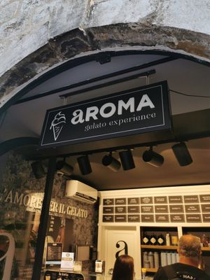 Shop front at Aroma Gelato Experience in Dubrovnik