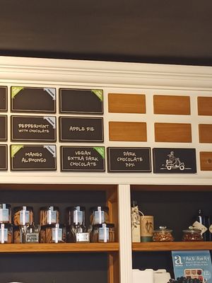 Daily options are posted inside at Aroma Gelato Experience in Dubrovnik