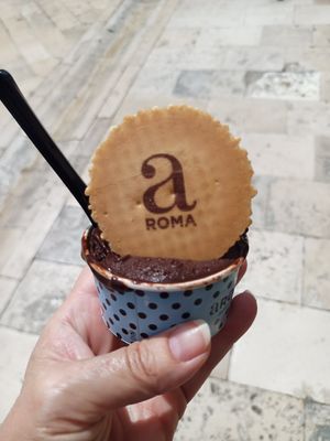 Vegan dark chocolate, don't eat the cookie! at Aroma Gelato Experience in Dubrovnik