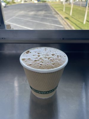 Our delicious oat milk latte ☕️ at Roots & Leaves in Buxton