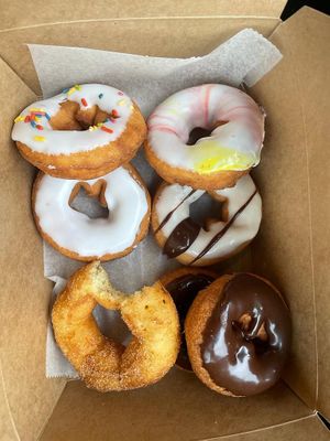 The Maple-Chocolate glaze vegan donut is literal fire.  at Roots & Leaves in Buxton