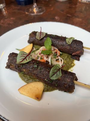 Plant-based seekh kabab  at Ettan in Palo Alto