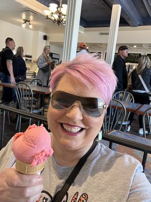 Raspberry for me   at Chocolaterie de l'Ile d'Orleans in Sainte-petronille