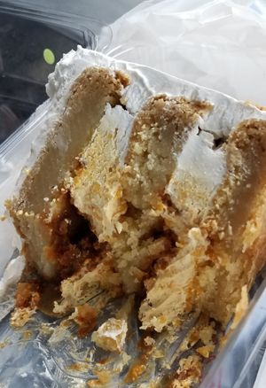 Bavarian Creme Toffee Caramel Crunch Cake. at Doomie's Home Cookin' in Hollywood