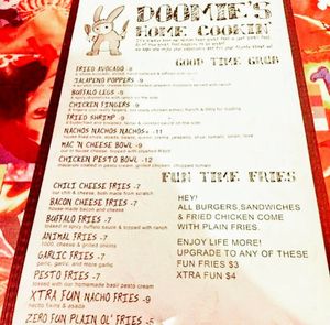 Menu at Doomie's Home Cookin' in Hollywood