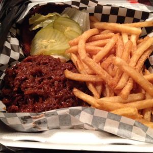 BBQ Pulled Pork sandwich with fries at Doomie's Home Cookin' in Hollywood