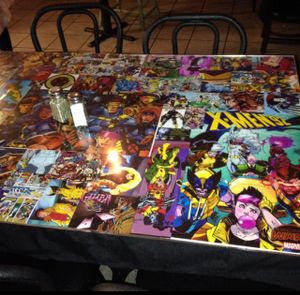 Awesome comic-themed tables at Doomie's Home Cookin' in Hollywood