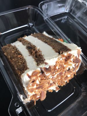 Decadent carrot cake with THICC icing. Yesssssss   at Doomie's Home Cookin' in Hollywood