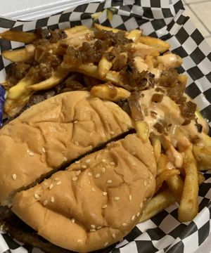 Western Bacon Cheeseburger + Animal Style Fries at Doomie's Home Cookin' in Hollywood