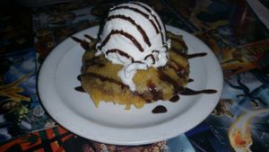 I requested a bigass chocolate chip cookie to be deep fried and topped with ice cream at Doomie's Home Cookin' in Hollywood