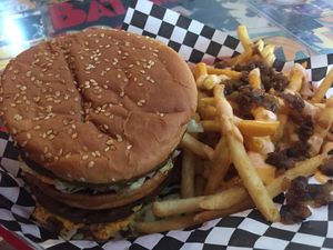 Big Mac and animal fries! at Doomie's Home Cookin' in Hollywood