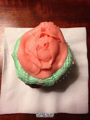 Raspberry Cupcake with Rose Frosting at Doomie's Home Cookin' in Hollywood