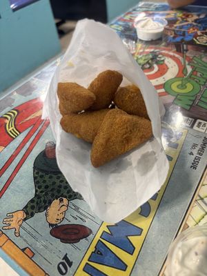 Jalapeño poppers (delicious, basically 90% cheese)  at Doomie's Home Cookin' in Hollywood