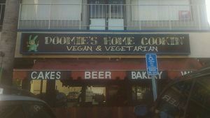 outside at Doomie's Home Cookin' in Hollywood