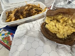 Mac Melt + Animal Fries  at Doomie's Home Cookin' in Hollywood