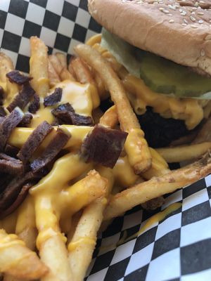 The Southern mess with bacon cheese fries. at Doomie's Home Cookin' in Hollywood