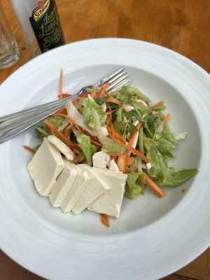 Disgusting tofu coconut salad   at Captain Andy's Bar & Grill in Rarotonga