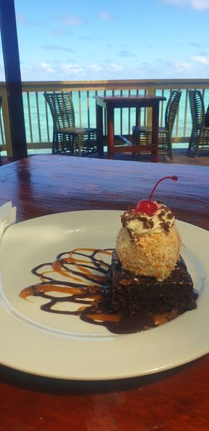 Vegan brownie (hoping it was vegan based on other reviews, but I did ask before ordering) at Captain Andy's Bar & Grill in Rarotonga