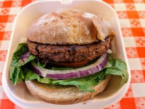 Beyond Meat burger. at Swiss Lounge in Browning