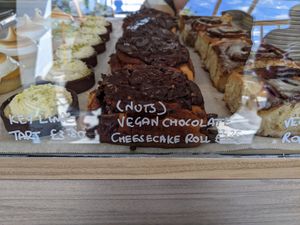 Vegan chocolate cheesecake rolls at Trellis Coffee Shop in Ellon