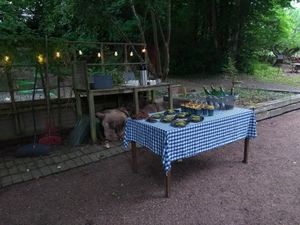 Café at evening of the live music concert 🎶 at Ulriksdals Trädgård Arts & Crafts in Kivik