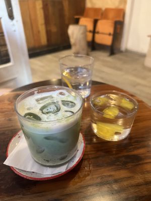 Great matcha latte with oat milk  at Augusto Specialty Coffee Shop in Rovinj