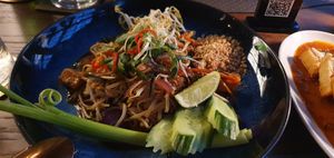 Pad thai tofu and veggies at Golden Monkey Thai in Limassol