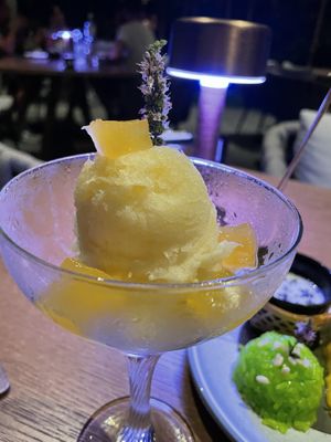 Pineapple sorbet  at Golden Monkey Thai in Limassol