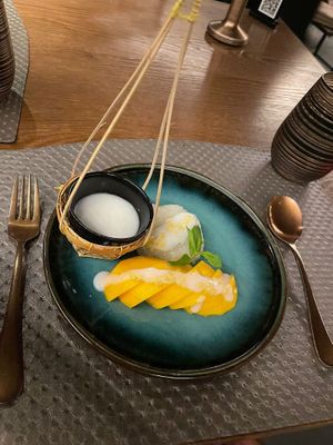 Sticky rice with mango at Golden Monkey Thai in Limassol