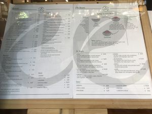 Menu at re BiO in Rome