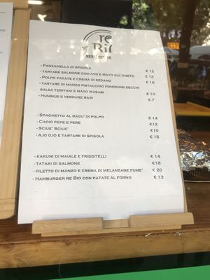 Menu 2 at re BiO in Rome