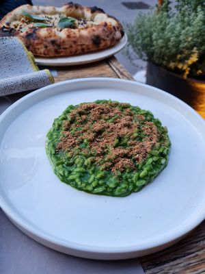 Risotto without cheese, wasn't that good definitely regret wasting money on it.. at Marghe in Sirmione