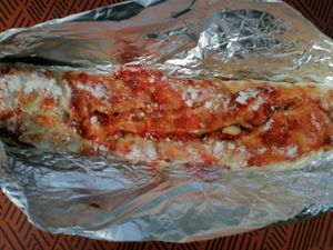 Vegan breadroll at Moulin d'Elise in Morlaix