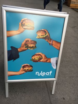 Placard at NuLeaf in New York City