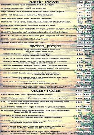 Menu  at The Hungry Raccoon in Bournemouth