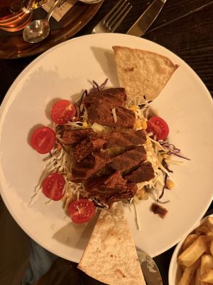 Vegan salad with Amaze patty  at KluBar in Kranj